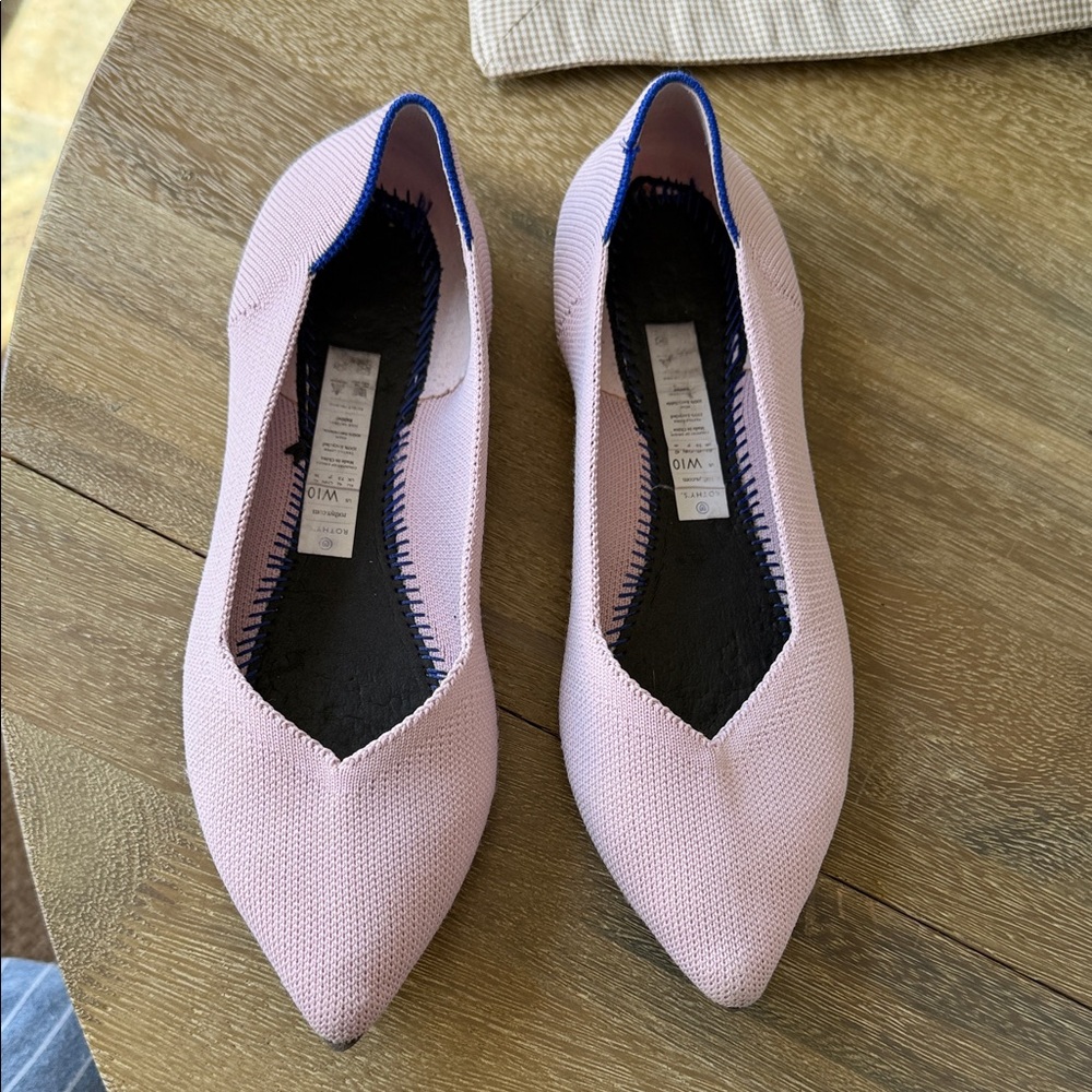 Women's Pink Pointed Knit Flats - Lightweight Slip-On